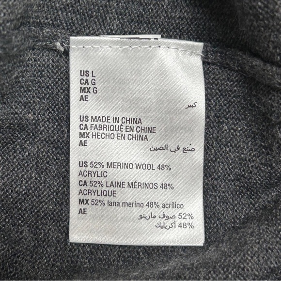 Club Room Gray Zip Up Sweater with Ribbed Collar long Sleeve - Picture 6 of 8